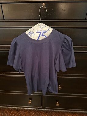 Pomander Place Navy Puff Sleeve Tee